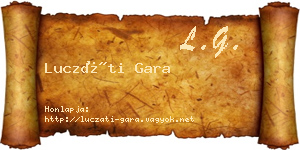 Luczáti Gara névjegykártya